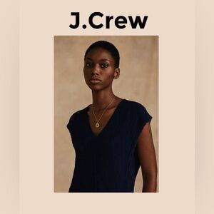 J. Crew Deep Blue V-Neck Blouse Size XXS